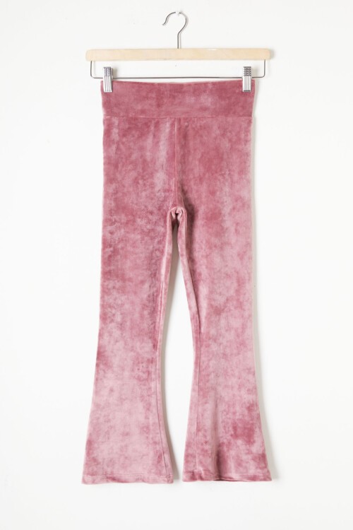 Gül Kurusu İspanyol Paça Kadife Tayt Kız Çocuk 16478