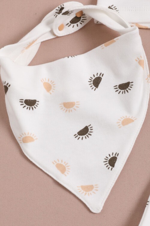 Güneş Baskılı Patikli Yenidoğan Bebek 5li Zıbın Seti 16120