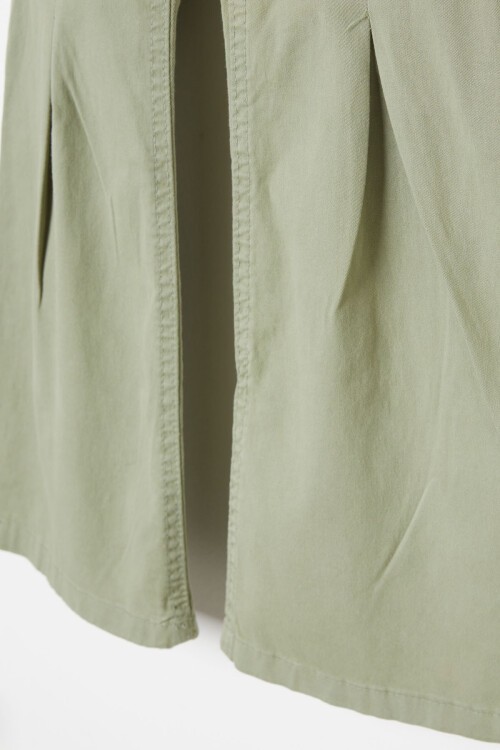 Haki İspanyol Paça Beli Lastikli Kız Pantolon 16234