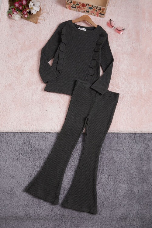 Haki İspanyol Paça Fırfırlı Kız Çocuk Takım 16391