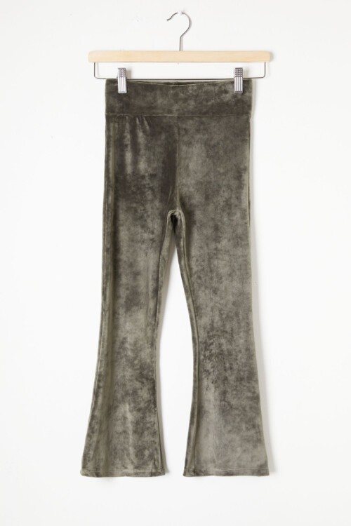 Haki İspanyol Paça Kadife Tayt Kız Çocuk 16479