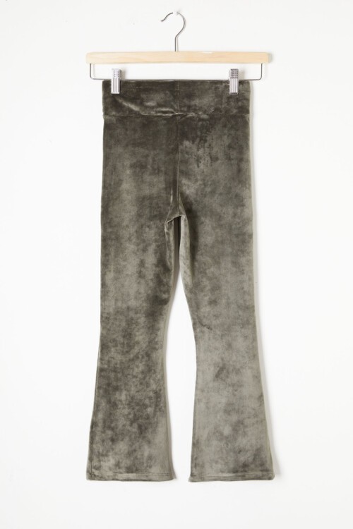 Haki İspanyol Paça Kadife Tayt Kız Çocuk 16479