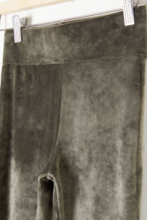 Haki İspanyol Paça Kadife Tayt Kız Çocuk 16479