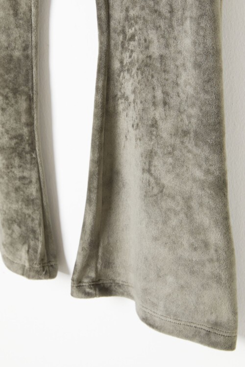 Haki İspanyol Paça Kadife Tayt Kız Çocuk 16479