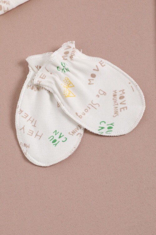 Hayvan Baskılı Şapkalı Erkek Bebek Tulum Takımı 16132