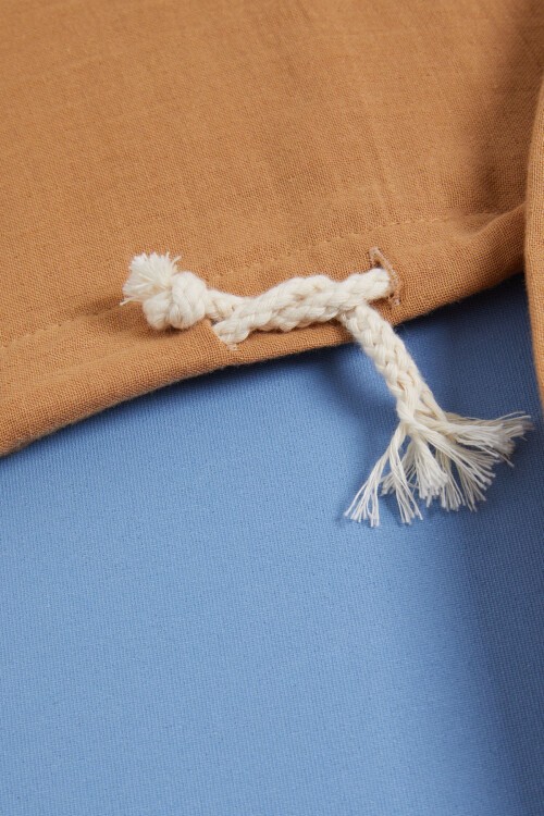 Kahverengi Kapüşonlu Erkek Çocuk Yazlık Eşofman Takımı 15532