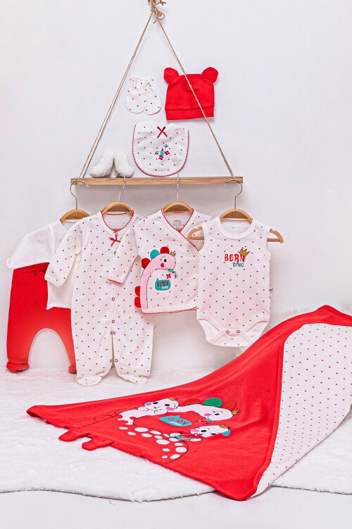 Kalpli Dinozor Desenli 10lu Bebek Hastane Çıkışı Seti 16558