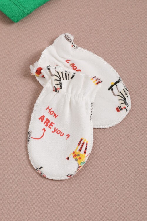 Kaplan Baskılı Şapkalı Erkek Bebek Tulum Takımı 16130