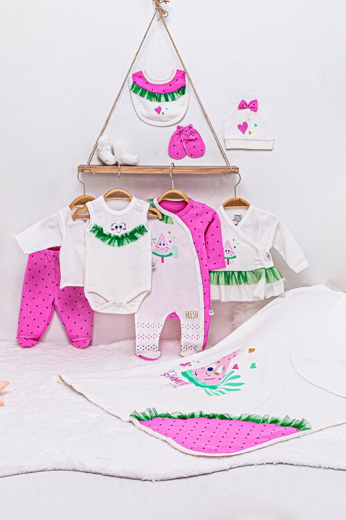 Karpuz Baskılı 10lu Bebek Hastane Çıkışı Seti 16565