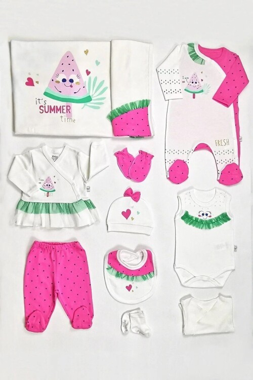 Karpuz Baskılı 10lu Bebek Hastane Çıkışı Seti 16565