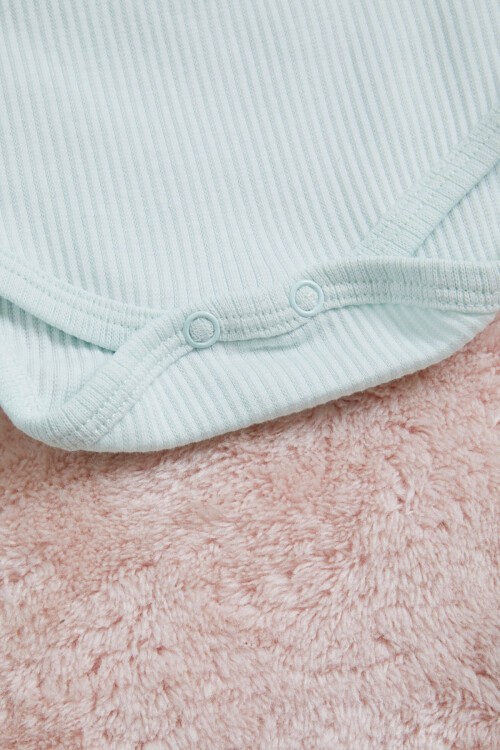 Kedi Nakışlı Çıtçıtlı Badili 3lü Kız Bebek Takım 15686