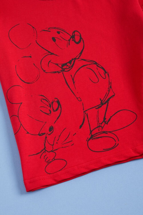 Kırmızı Karakter Baskı Erkek Çocuk Alt Üst Takım 16040