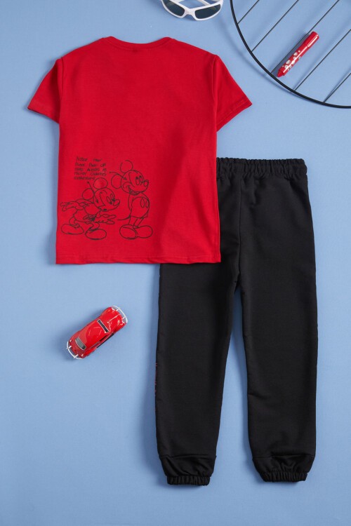 Kırmızı Karakter Baskı Erkek Çocuk Alt Üst Takım 16040