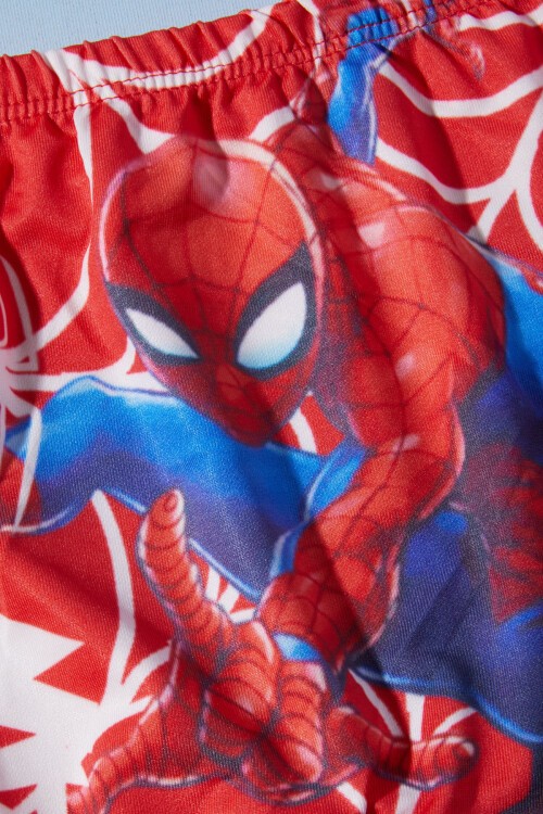 Kırmızı Spiderman Şort ve Boneli Çocuk Mayo Takımı 15617
