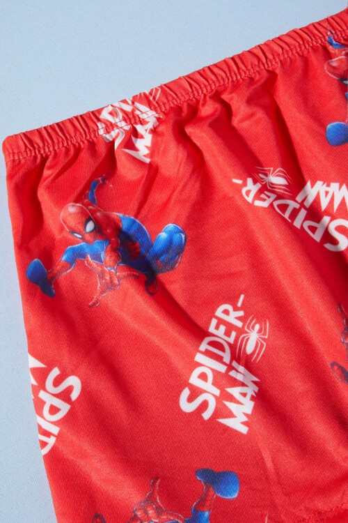 Kırmızı Spiderman Şort ve Boneli Çocuk Mayo Takımı 15617