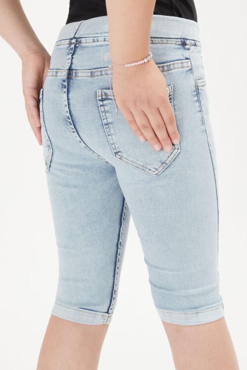 Kız Çocuk Açık Mavi Jean Şort 16103