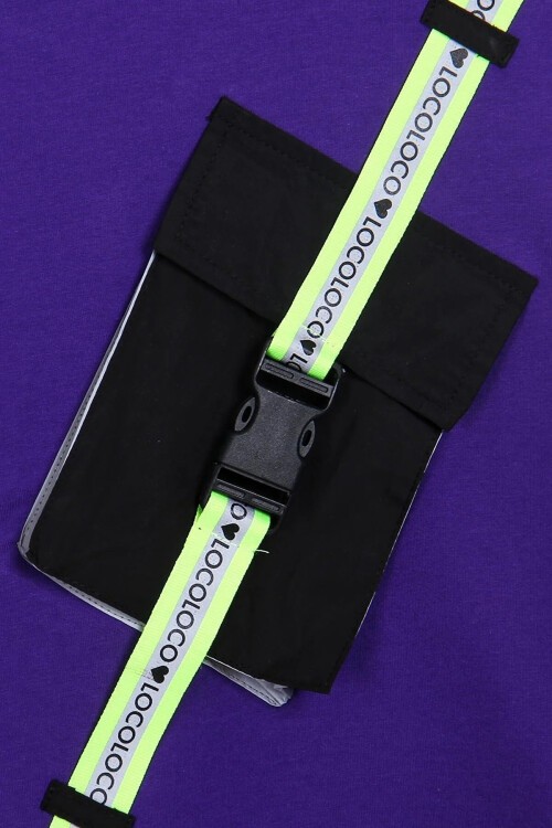 Kız Çocuk Çantalı Şeritli Sweatshirt 10-14 Yaş 14047