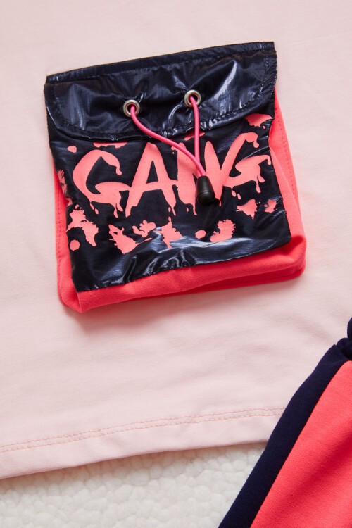 Kız Çocuk Cep Detaylı Şortlu Yazlık Takım 15355