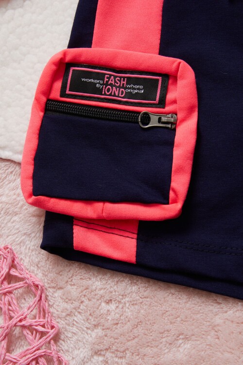 Kız Çocuk Cep Detaylı Şortlu Yazlık Takım 15355