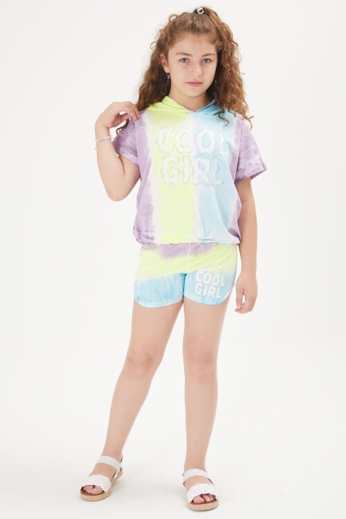 Kız Çocuk Cool Yazılı Kapşonlu Takım 16057