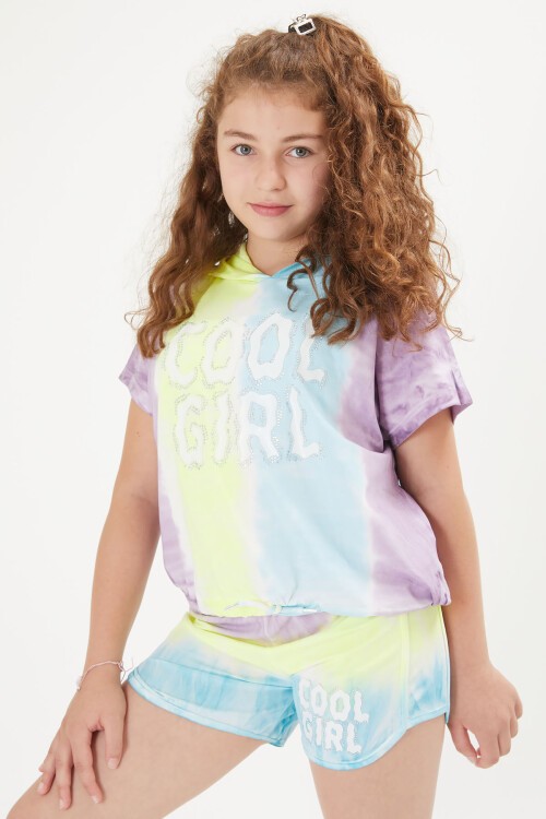 Kız Çocuk Cool Yazılı Kapşonlu Takım 16057