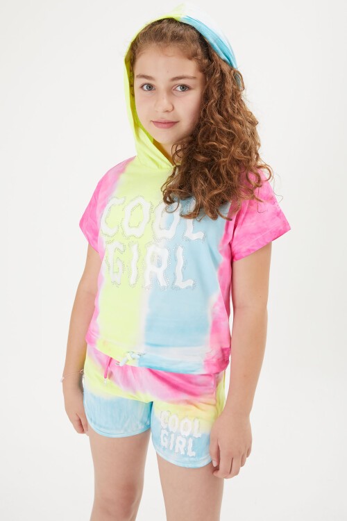 Kız Çocuk Cool Yazılı Kapşonlu Takım 16057