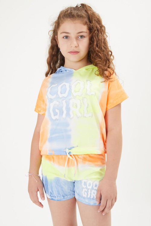 Kız Çocuk Cool Yazılı Kapşonlu Takım 16057