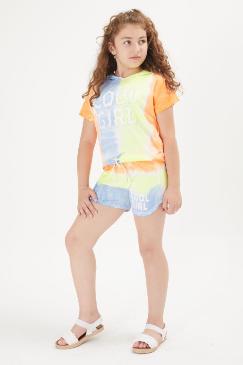 Kız Çocuk Cool Yazılı Kapşonlu Takım 16057