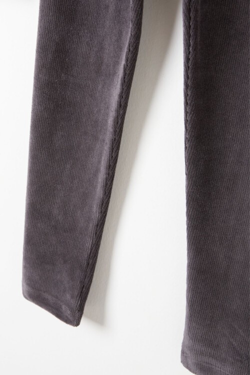 Kız Çocuk Fitilli 2li Kadife Tayt Siyah-Gri 16482