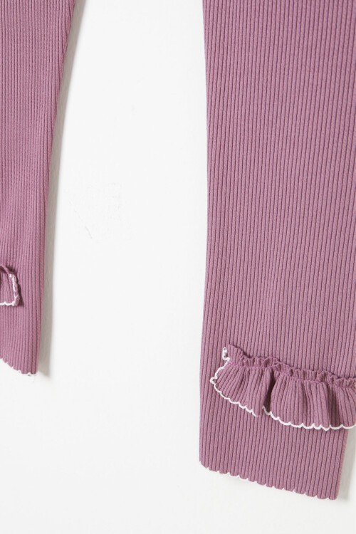 Kız Çocuk Fitilli Fırfırlı 2li Tayt Siyah-Pembe 16365