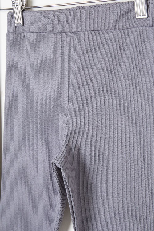 Kız Çocuk Kaşkorse Fitilli 2li Tayt Siyah-Gri 16367