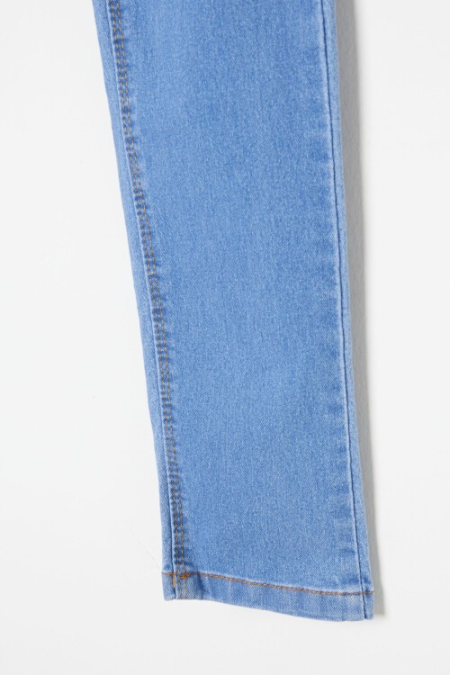 Kız Çocuk Likralı Mavi Jean Pantolon 16250