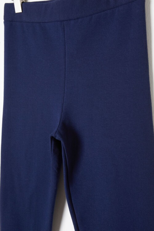 Kız Çocuk Şardonlu Lacivert Düz Tayt 16399