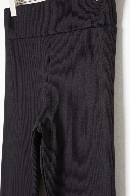 Kız Çocuk Siyah Fitilli Düz Tayt 16395