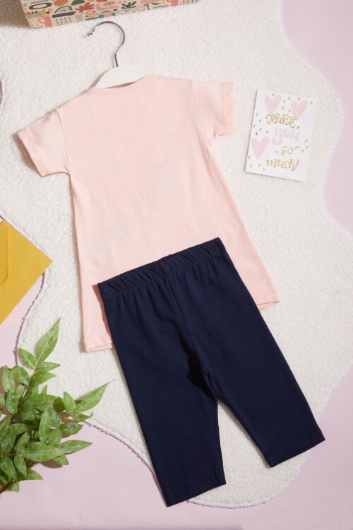 Kız Çocuk Somon Arı Nakışlı 2-5 Yaş Kaprili Takım 403