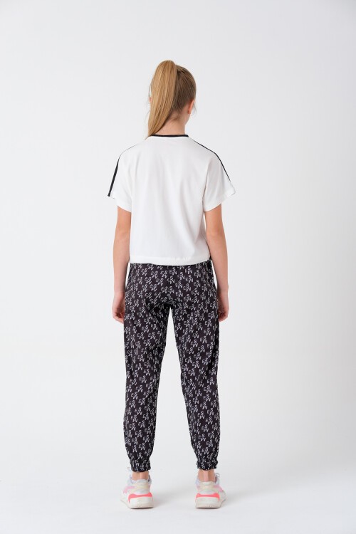 Kız Çocuk Yazı Baskılı Yazlık Takım 8-14 Yaş 13843