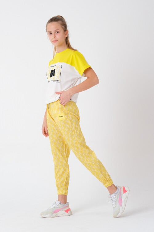 Kız Çocuk Yazı Baskılı Yazlık Takım 8-14 Yaş 13843