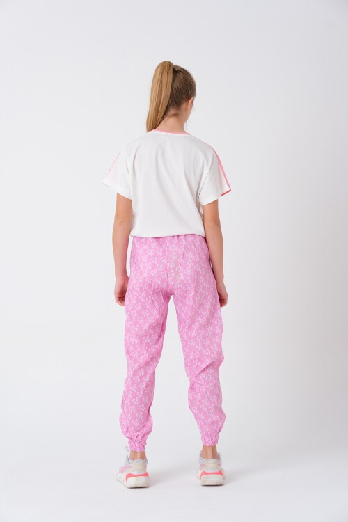 Kız Çocuk Yazı Baskılı Yazlık Takım 8-14 Yaş 13843