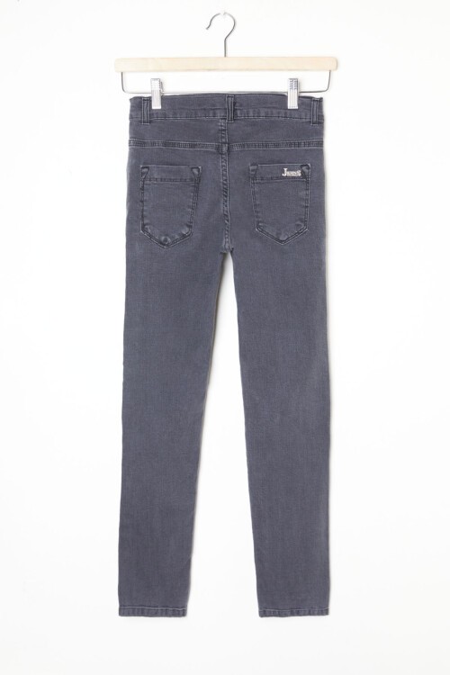Koyu Gri Dar Paça Erkek Çocuk Jean Pantolon 16222