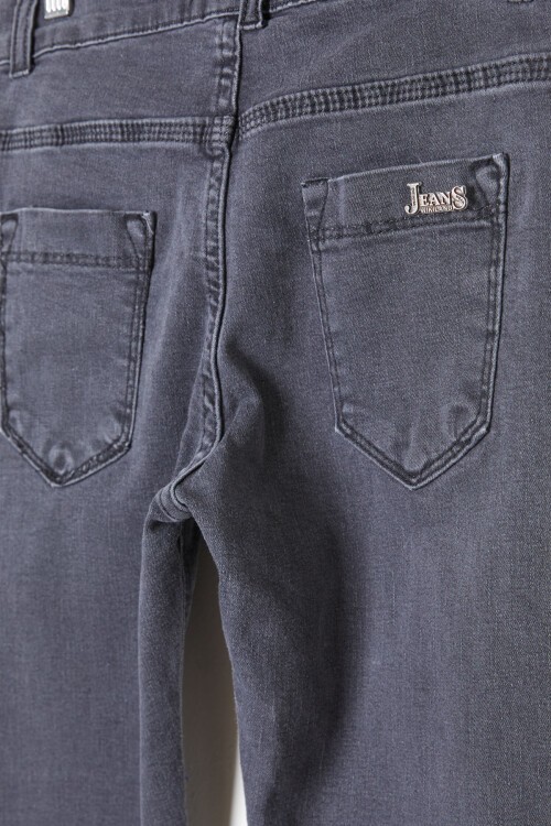 Koyu Gri Dar Paça Erkek Çocuk Jean Pantolon 16222