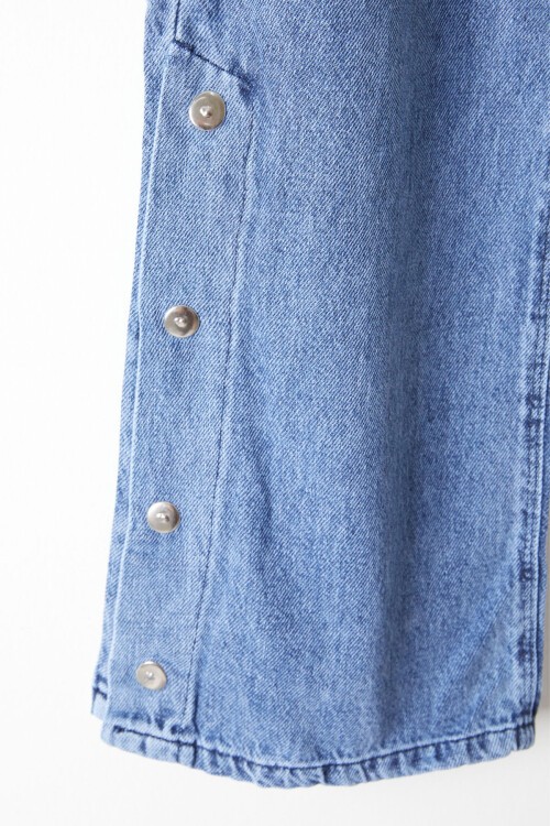 Koyu Mavi Paçası Çıtçıtlı Yırtmaçlı Kız Jean Pantolon 16204