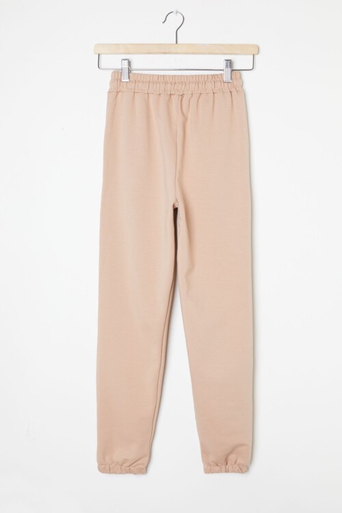 Krem Bel ve Paça Lastikli Basic Erkek Çocuk Okul Eşofman Altı 16257