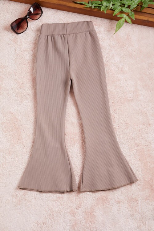 Krem Boncuklu Yırtmaçlı İspanyol Kız Tayt 15657