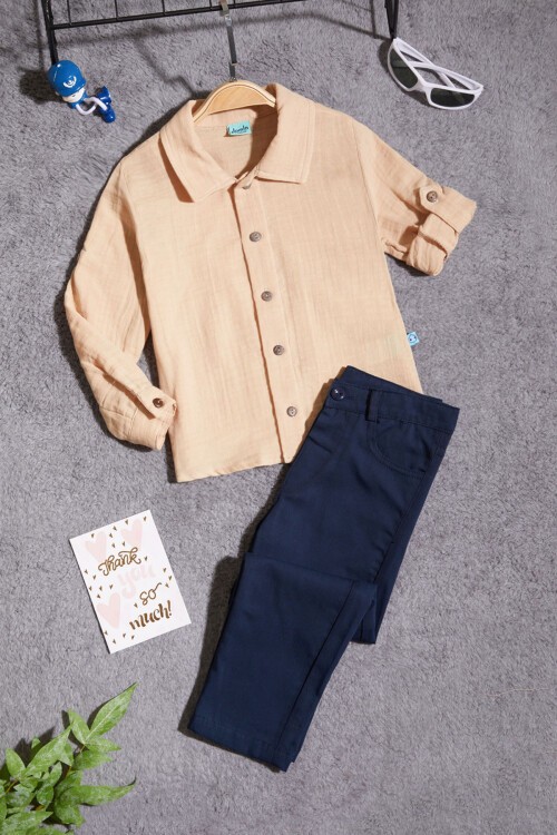 Krem Gömlekli Erkek Çocuk Takım Elbise 15435