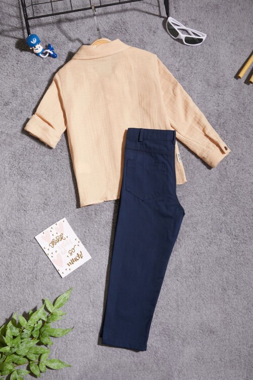 Krem Gömlekli Erkek Çocuk Takım Elbise 15435