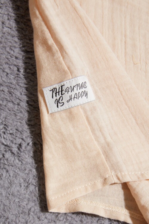 Krem Gömlekli Keten Şortlu Erkek Çocuk Takım 15432