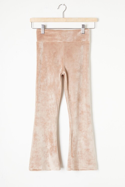 Krem İspanyol Paça Kadife Tayt Kız Çocuk 16481