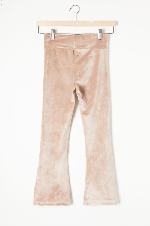 Krem İspanyol Paça Kadife Tayt Kız Çocuk 16481