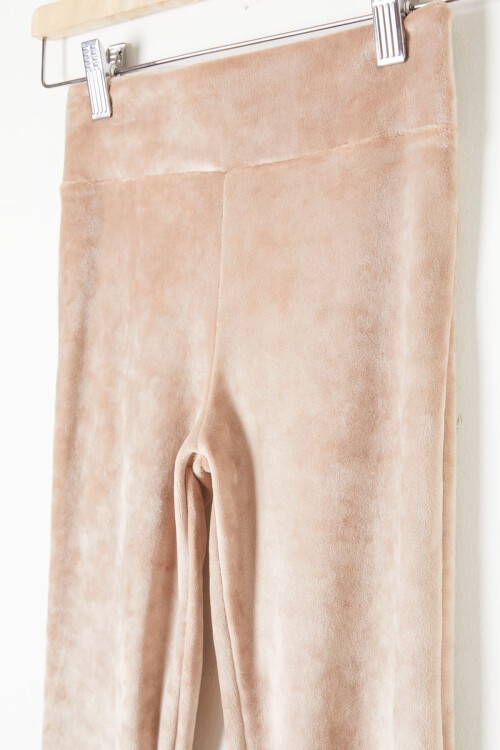 Krem İspanyol Paça Kadife Tayt Kız Çocuk 16481