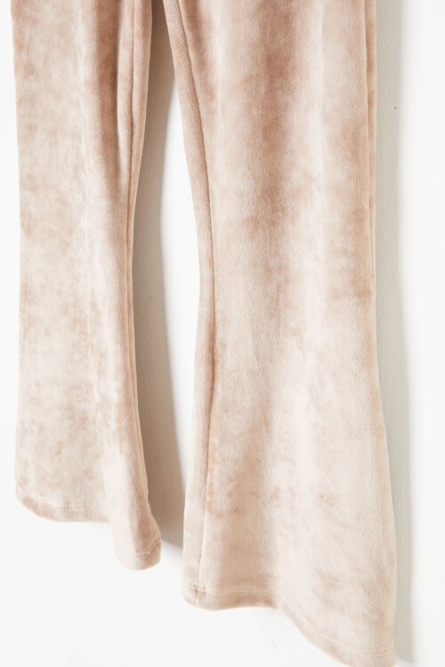 Krem İspanyol Paça Kadife Tayt Kız Çocuk 16481